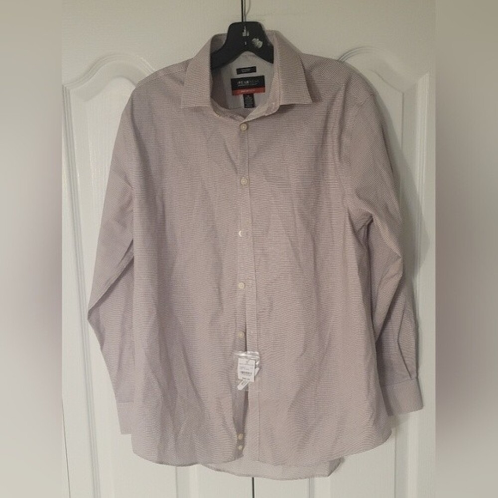 NWT Kenneth Cole Awearness Non Iron Slim Fit Button Down Dress Shirt Size 1